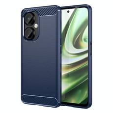 For OPPO K11X Brushed Texture Carbon Fiber TPU Phone Case(Blue)