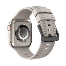 Tire Texture Silicone Watch Band For Apple Watch 6 44mm(Starlight)