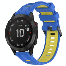 For Garmin Fenix 6 Pro Sports Two-Color Silicone Watch Band(Blue+Yellow) For Garmin Fenix 6 Pro Sports Two-Color Silicone Watch Band(Blue+Yellow)