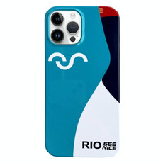 For iPhone 13 Pro Max Painted Pattern PC Phone Case(Contrasting Blue)