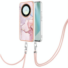 For Honor X9a/Magic5 Lite Electroplating Marble Dual-side IMD Phone Case with Lanyard(Rose Gold 005) For Honor X9a/Magic5 Lite Electroplating Marble Dual-side IMD Phone Case with Lanyard(Rose Gold 005)