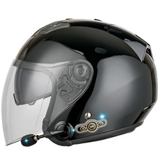 KUQIBAO Motorcycle Smart Bluetooth Sun Protection Double Lens Safety Helmet, Size: XL(Bright Black)