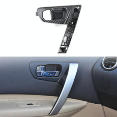 For Nissan Qashqai Left-Drive Car Door Inside Handle Base Bracket, Type:Base Left(Carbon Fiber)