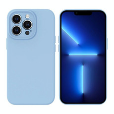 For iPhone 13 Pro Liquid Silicone MagSafe Precision Hole Phone Case(Light Blue)