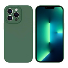 For iPhone 13 Pro Max Liquid Silicone MagSafe Precision Hole Phone Case(Dark Green)
