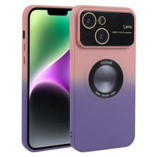 For iPhone 14 Plus Gradient Silicone Shockproof Magsafe Phone Case with Lens Film(Pink Purple) For iPhone 14 Plus Gradient Silicone Shockproof Magsafe Phone Case with Lens Film(Pink Purple)