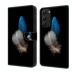 For Samsung Galaxy S23+ Crystal 3D Shockproof Protective Leather Phone Case(Two Branches)