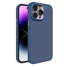 For iPhone 14 All-inclusive TPU Edge Acrylic Back Phone Case(Navy Blue)