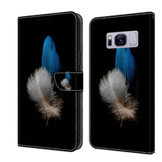 For Samsung Galaxy S8+ Crystal 3D Shockproof Protective Leather Phone Case(Two Branches)
