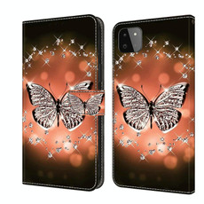 For Samsung Galaxy A22 5G Crystal 3D Shockproof Protective Leather Phone Case(Crystal Butterfly)
