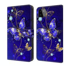 For Samsung Galaxy A22 5G Crystal 3D Shockproof Protective Leather Phone Case(Diamond Butterfly)