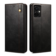 For OnePlus Nord CE 3 Oil Wax Crazy Horse Texture Leather Phone Case(Black)