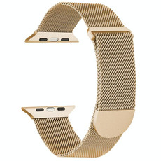 For Apple Watch 38mm Milanese Metal Magnetic Watch Band(Gold)