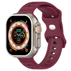 For Apple Watch 38mm Reverse Buckle Dot Texture Silicone Watch Band(Wine Red)