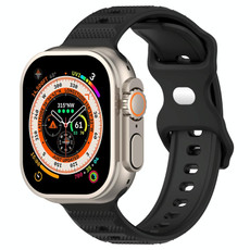 For Apple Watch 5 40mm Reverse Buckle Dot Texture Silicone Watch Band(Black)