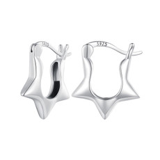 SCE1615 Sterling Silver S925 Simple Versatile Star Earrings