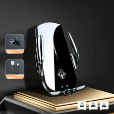 A2 Car Mobile Phone Bracket Wireless 15W Fast Charging Automatic Smart Sensor Stand(Black)