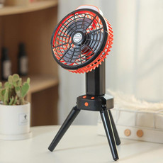 Outdoor Camping USB Charging Fan Tent Swing Head Fan With Tripod LED Light(Black Orange) Outdoor Camping USB Charging Fan Tent Swing Head Fan With Tripod LED Light(Black Orange)