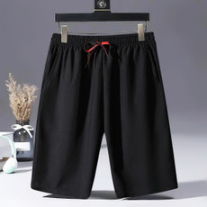 Men Summer Thin Straight Leg Casual Shorts, Size:L(Black)