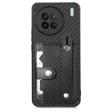 For vivo X90 Wristband Kickstand Card Wallet Back Cover Phone Case with Tool Knife(Black)