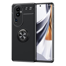 For OPPO Reno10 Pro+ Metal Ring Holder TPU Phone Case(Black)