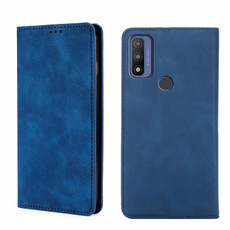 For Motorola G Pure Skin Feel Magnetic Horizontal Flip Leather Phone Case(Blue)