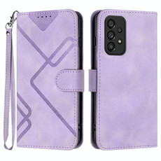 For Samsung Galaxy A32 4G Line Pattern Skin Feel Leather Phone Case(Light Purple) For Samsung Galaxy A32 4G Line Pattern Skin Feel Leather Phone Case(Light Purple)