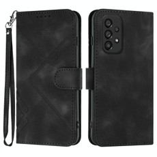 For Samsung Galaxy A23 4G Line Pattern Skin Feel Leather Phone Case(Black) For Samsung Galaxy A23 4G Line Pattern Skin Feel Leather Phone Case(Black)