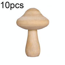 210143G 10pcs Wooden Mushroom Head DIY Painted Toys Children Early Education Household Decorative Ornaments