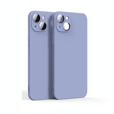 For iPhone 13 Lens Glass Film Liquid State Phone Case(Purple)