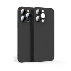 For iPhone 12 Pro Max Lens Glass Film Liquid State Phone Case(Black)