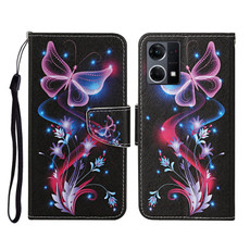 For OPPO Reno7 4G Colored Drawing Pattern Flip Leather Phone Case(Fluorescent Butterfly) For OPPO Reno7 4G Colored Drawing Pattern Flip Leather Phone Case(Fluorescent Butterfly)