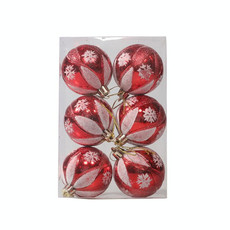 6pcs/pack 6cm Painted Christmas Ball Decoration Props(Petal Snowflake)