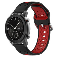 For Amazfit GTR 42mm 20mm Breathable Two-Color Silicone Watch Band(Black+Red) For Amazfit GTR 42mm 20mm Breathable Two-Color Silicone Watch Band(Black+Red)