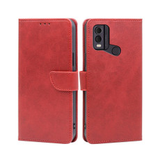 For Nokia C22 Calf Texture Buckle Flip Leather Phone Case(Red)