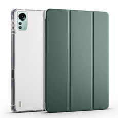 For Xiaomi Pad 5 Pro 12.4 3-fold TPU Leather Tablet Case with Pen Slot(Deep Green)