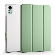 For Xiaomi Pad 5 Pro 12.4 3-fold TPU Leather Tablet Case with Pen Slot(Matcha Green)