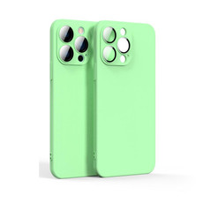 For iPhone 13 Pro Max Lens Glass Film Liquid State Phone Case (Green)