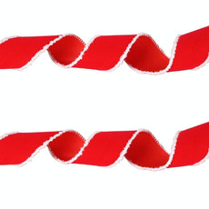 Christmas Imitation Hemp Ribbon Decoration With Wire, Length: 4M Pure Red White Edge