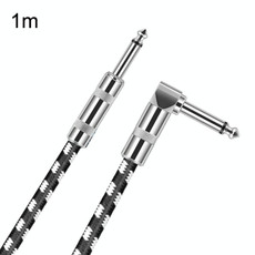 1m 1 Straight Head +1 Elbow Head 6.35mm Guitar Cable Oxygen-Free Copper Core TS Large Two-core Cable