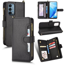 For OnePlus Nord N200 5G Litchi Texture Zipper Leather Phone Case(Black)