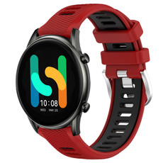 For Xiaomi MI Watch Color 22mm Sports Two-Color Steel Buckle Silicone Watch Band(Red+Black)