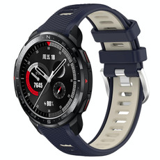 For Honor Watch GS Pro 22mm Sports Two-Color Steel Buckle Silicone Watch Band(Midnight Blue+Starlight)