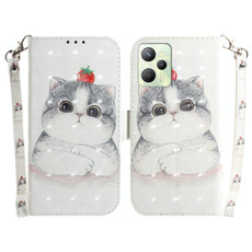 For OPPO Realme C35 3D Colored Horizontal Flip Leather Phone Case(Cute Cat) For OPPO Realme C35 3D Colored Horizontal Flip Leather Phone Case(Cute Cat)