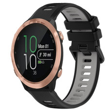 For Garmin Forerunner 645 Music 20mm Sports Two-Color Silicone Watch Band(Black+Grey)