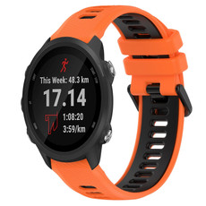 For Garmin Forerunner 245 Music 20mm Sports Two-Color Silicone Watch Band(Orange+Black) For Garmin Forerunner 245 Music 20mm Sports Two-Color Silicone Watch Band(Orange+Black)