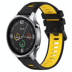 For Xiaomi MI Watch Color 22mm Sports Two-Color Silicone Watch Band(Black+Yellow) For Xiaomi MI Watch Color 22mm Sports Two-Color Silicone Watch Band(Black+Yellow)