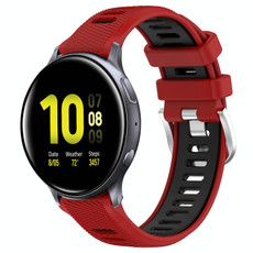 For Samsung Galaxy Watch Active2 44mm 20mm Sports Two-Color Steel Buckle Silicone Watch Band(Red+Black) For Samsung Galaxy Watch Active2 44mm 20mm Sports Two-Color Steel Buckle Silicone Watch Band(Red+Black)