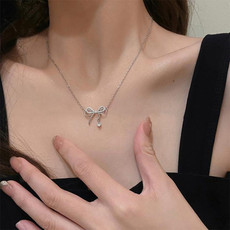 Ladies Light Luxury Bowknot Necklace Clavicle Chain, Specification:XL1675