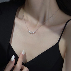Ladies Light Luxury Bowknot Necklace Clavicle Chain, Specification:XL1751